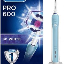 Oral-B Pro 600 3D White Electric Rechargeable Toothbrush Powered by Braun, 1 Handle, 1 Toothbrush Head, 2 Pin UK Plug