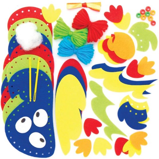Baker Ross AT689 Parrot Sewing Decoration Kits - Pack of 3, Festive Tree Ornaments for Kids to Decorate in Arts and Crafts Activities - Image 2