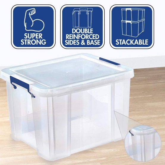 3 Bankers Box ProStore Plastic Storage Boxes With Lids, 36 Litre (Int