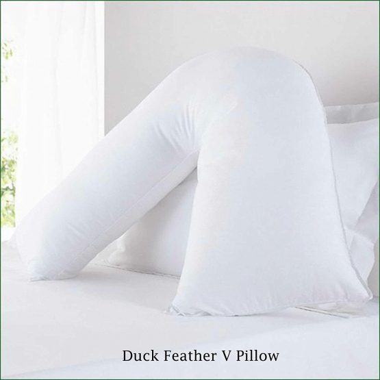 A&R Luxury Orthopaedic Duck Feather & Down Pillow For V Shape/Nursing/Maternity/Pregnancy