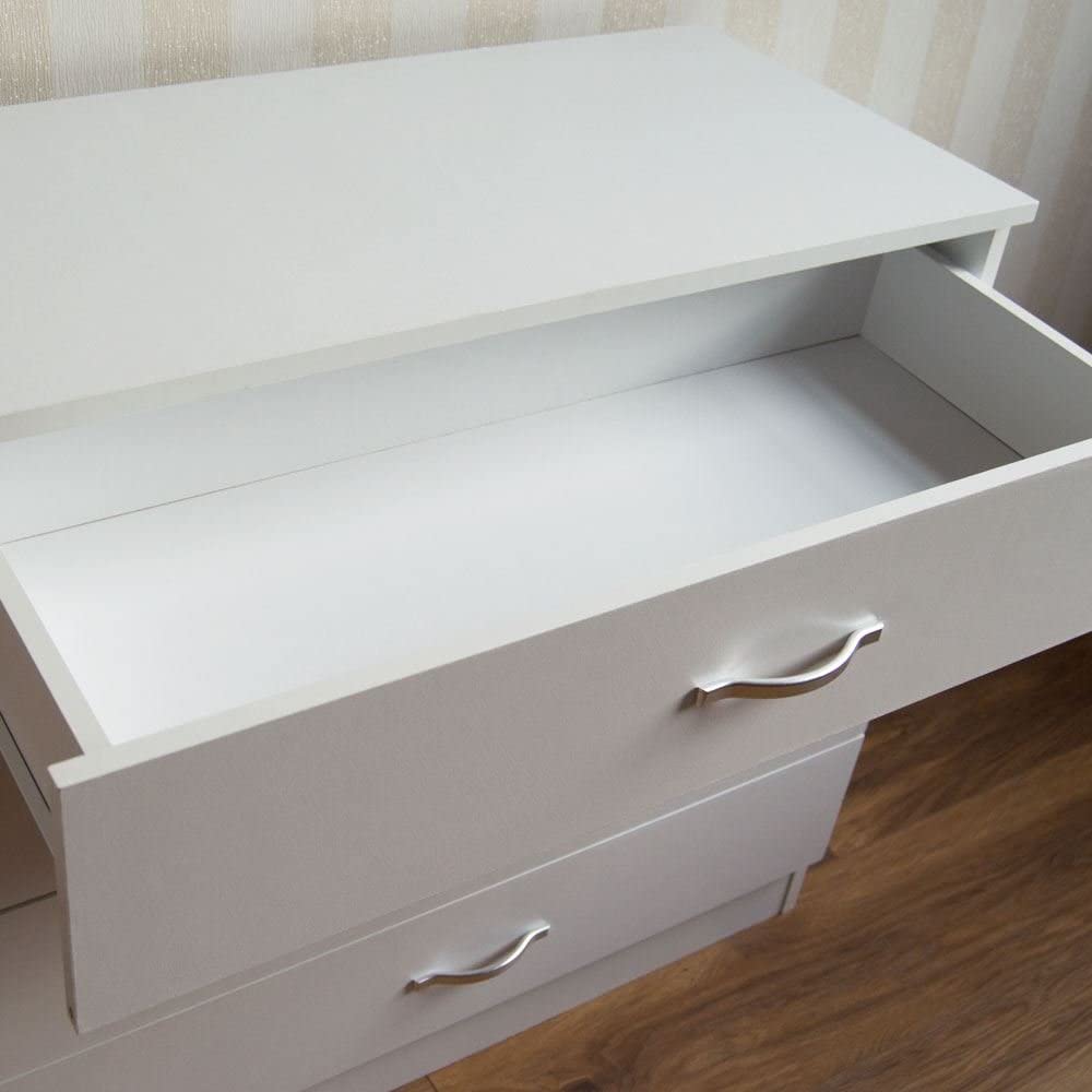 Vida Designs Riano 5 Drawer Chest of Drawers, Metal Handles and Runners, Anti-Bowing Drawer Support, Bedroom, Nursery Furniture, White - Image 3