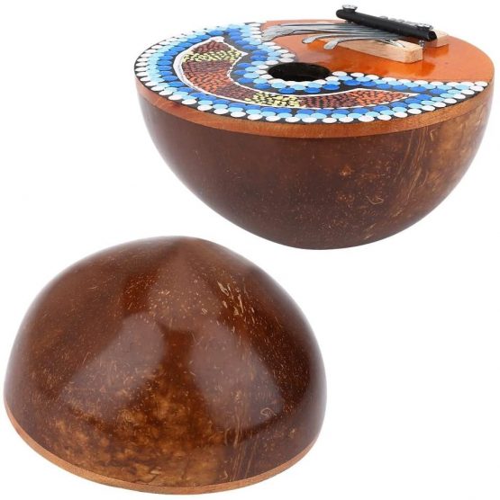 Bnineteenteam Portable 7 Key Mbira, Coconut Shell Finger Piano Musical Instrument - Image 2