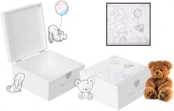 Hugs & Kisses - Wooden Memories Keepsake Box - Image 4