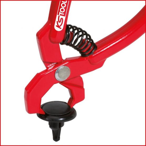 KS Tools 115.1097 Rivet pliers, red, angled, 100mm - Image 2