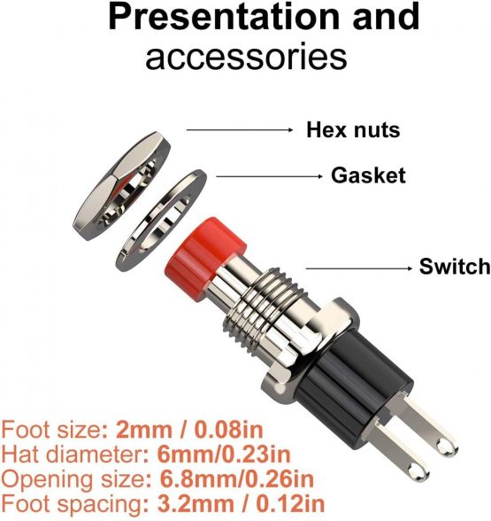 VISSQH 30Pcs Mini Momentary Push Button Switch for Model Railway Hobby Arduino DIY 7mm 1A 250V AC 2 Pins SPST - Image 4