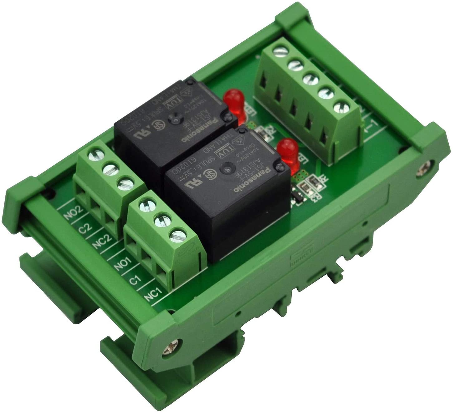 Electronics-Salon DIN Rail Mount 2 SPDT 10Amp Power Relay Interface ...