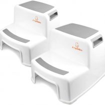 ANGELBLISS Dual Height 2 Step Stool for Kids Versatile Toddler Stool with Anti-Slip Soft-Grips and Safety Anti-Slip Pads