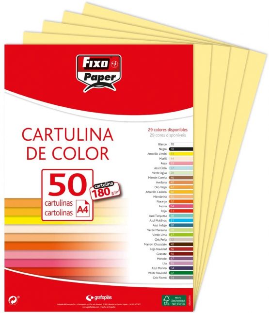 Fixo 11110363 – Pack of 50 Card, A4, Yellow Parchi
