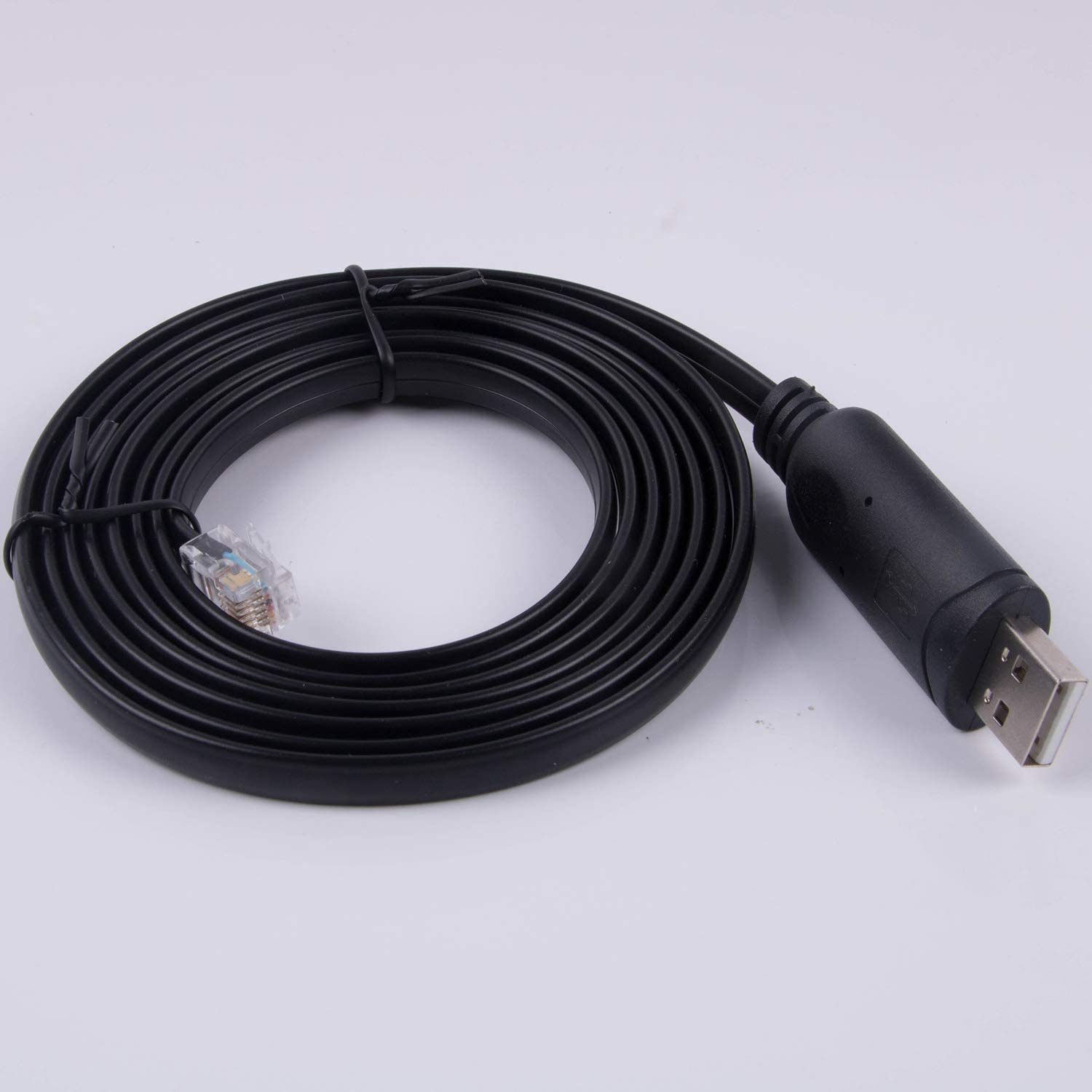 usangreen USB to RJ12 6P6C RS232 FTDI Serial Converter APC PDU Cable for APC UPS 940-0144, Black, 3.94FT - Image 2