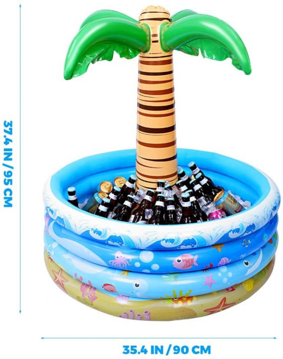 Toyvian 37 Inch Inflatable Palm Tree Cooler, Summer Swimming Party Decoration, Floating Pool Cooler for Beach Theme & Hawaiian Party - Image 4