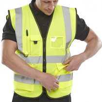 EXECUTIVE HI VIZ WAISTCOAT SATURN YELLOW 4XL