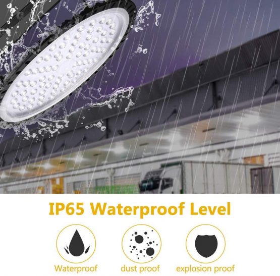 LED UFO High Bay Light Industrial lamp 300W, WZTO 5000LM 6000-6500K SMD 2835 LED Warehouse Lighting with Cold White Beam Angle 120 ° for Ceiling Lights, Hall Lighting, Workshop Lighting - Image 4