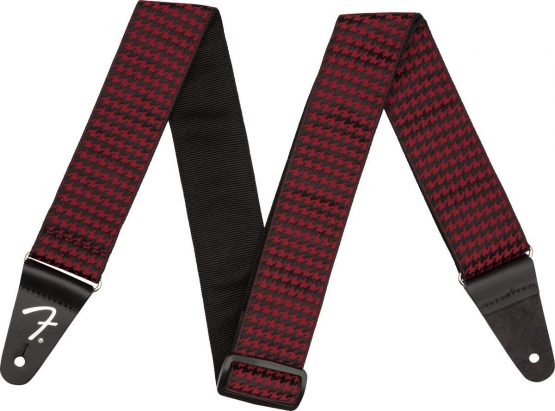 Fender© Houndstooth Jacquard Strap - 2" Wide - Red, 0990709009