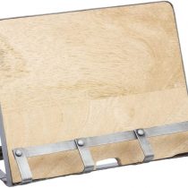 KitchenCraft Industrial Kitchen Metal / Wooden Cookbook Stand & Tablet Holder, 26 x 21 cm (10” x 8.5”)