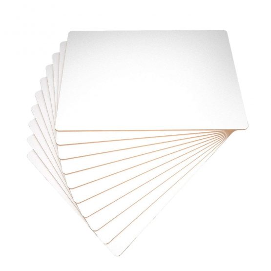Show-me PFB10 Rigid Plain Double-Sided Boards, Extra Durable and Made with MDF – A4 Size for Drywipe and Whiteboard Pens – Classroom Set Ideal for Schools and Education (Pack of 10)