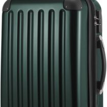 HAUPTSTADTKOFFER - Alex - Set of 3 Hard-side Luggages Trolley Suitces Expandable, (S, M & L), dark green