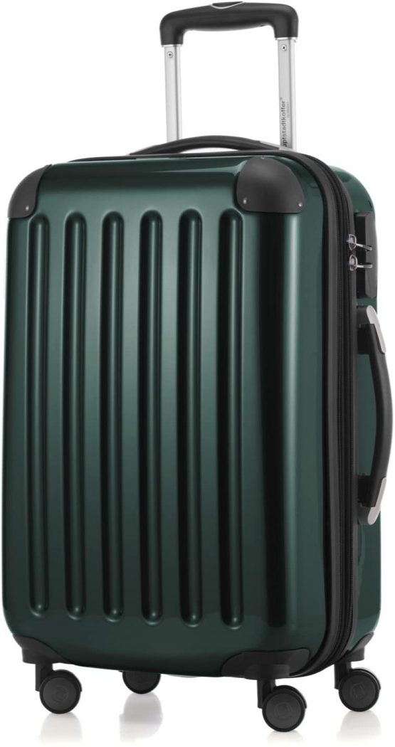 HAUPTSTADTKOFFER - Alex - Set of 3 Hard-side Luggages Trolley Suitces Expandable, (S, M & L), dark green