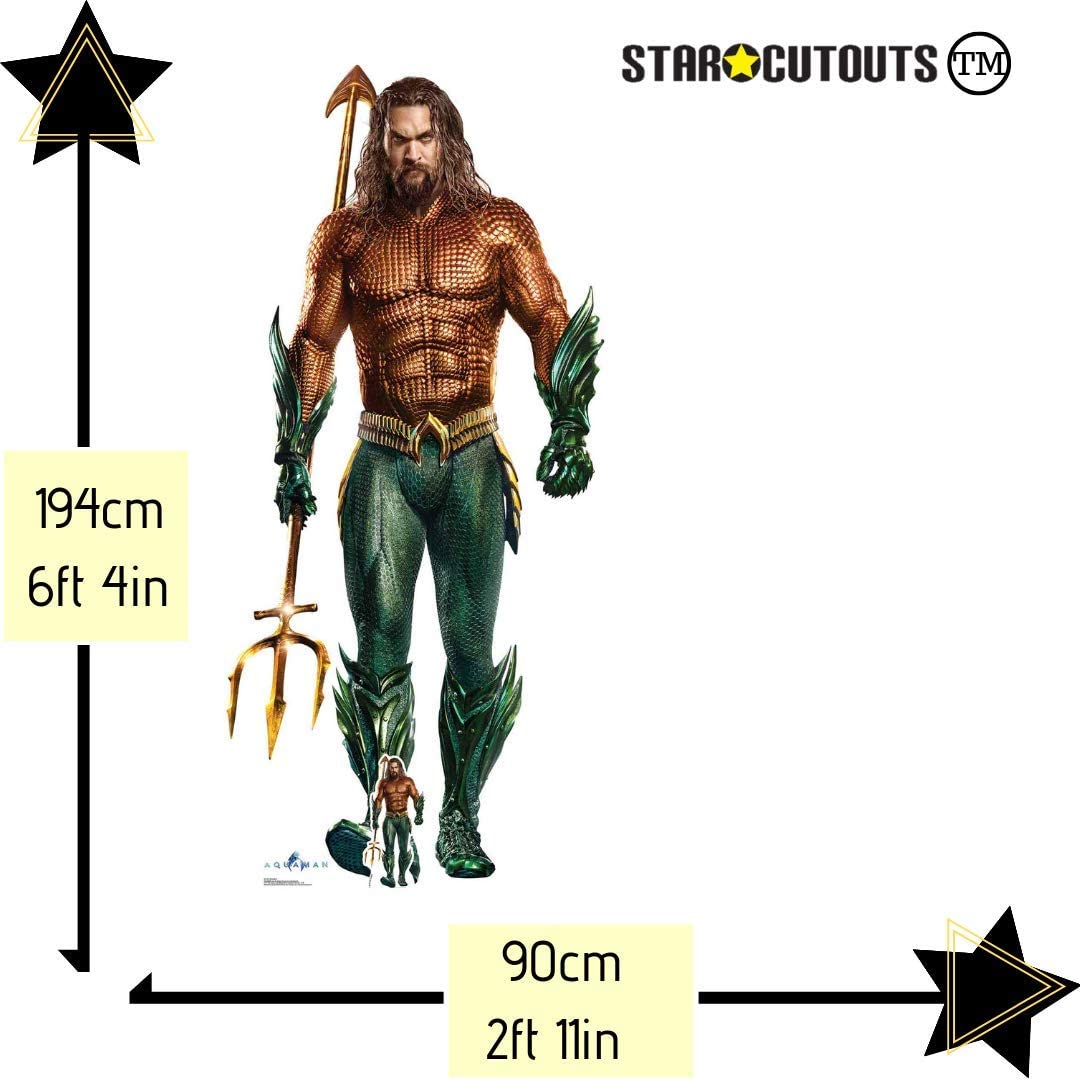 Star Cutouts SC1397 Aquaman Jason Momoa Cardboard Cutout - Superhero Display for Fans Parties & Themed Events - Image 2