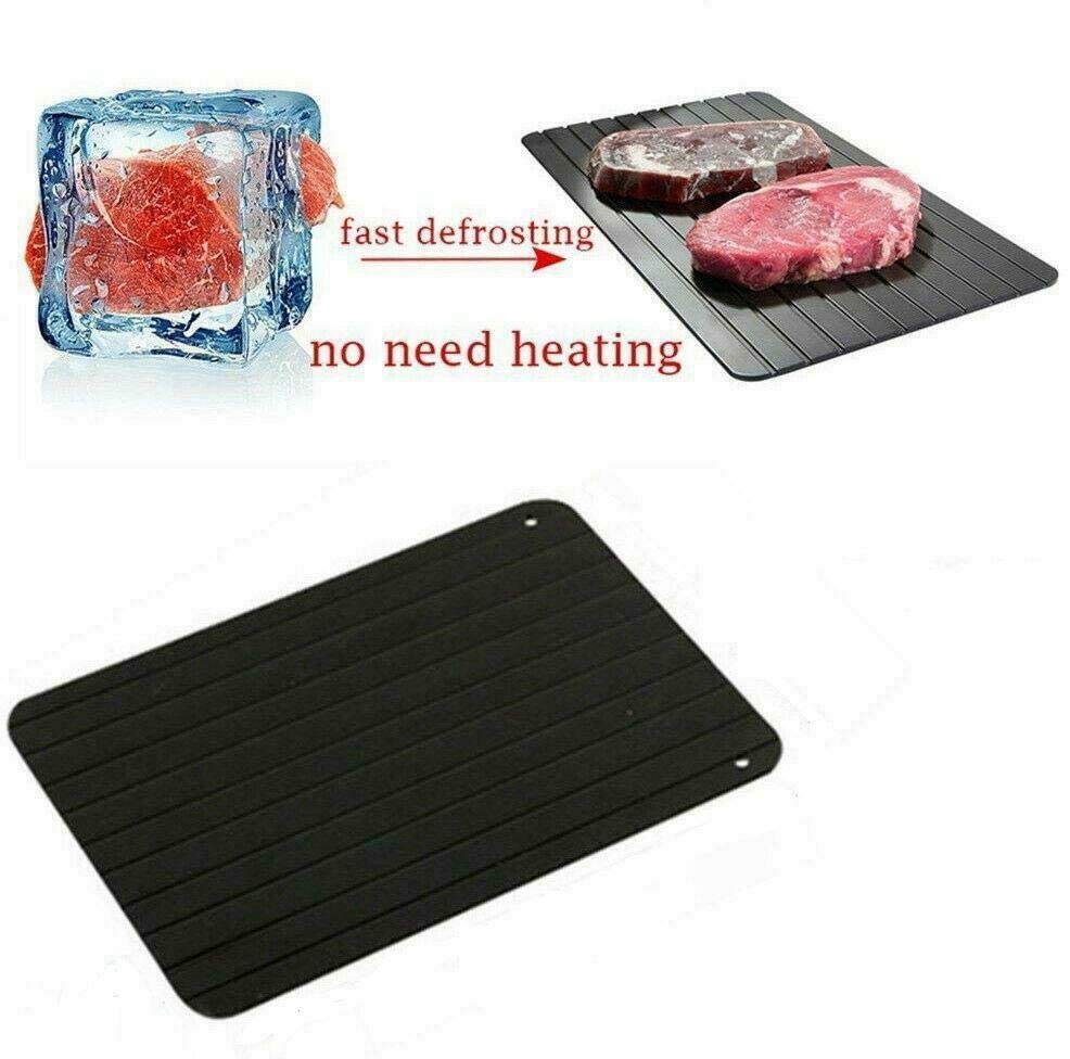 MantraRaj Defrosting Tray, Aluminium Meat Thaw Plate with Grooves & Spill-Proof Silicone Angles - Image 2