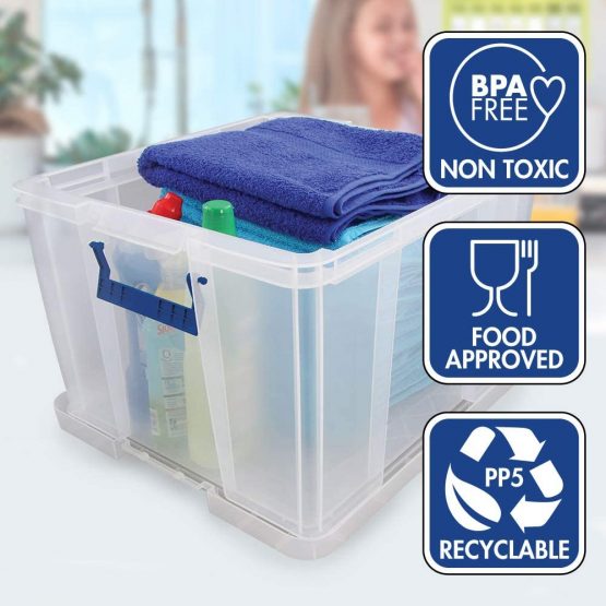 BANKERS BOX ProStore Plastic Storage Box Secure With Clip-Lock Secure Lid - 48 Litre (Int. Dimensions 30 x 41 x 37 cm) - Image 4