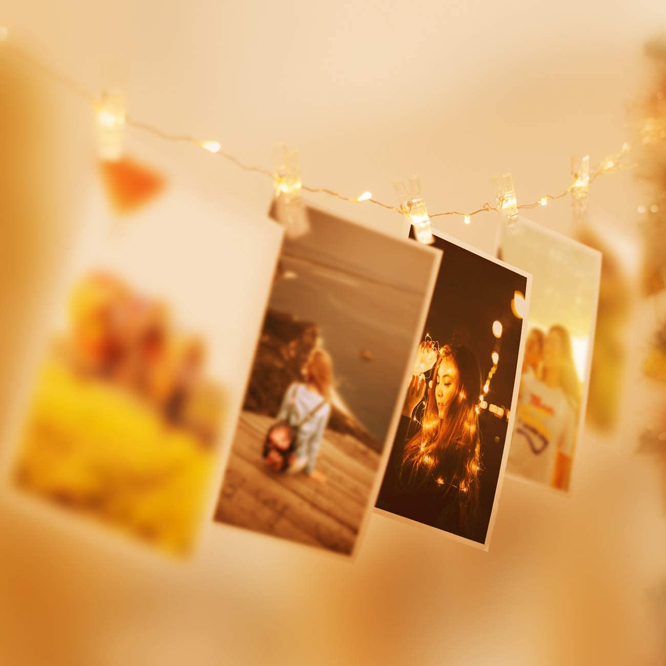 litogo 100 LED Photo Clip String Lights, 10M Battery Powered Fairy Lights with 60 Clips Hanging Photos - Image 2