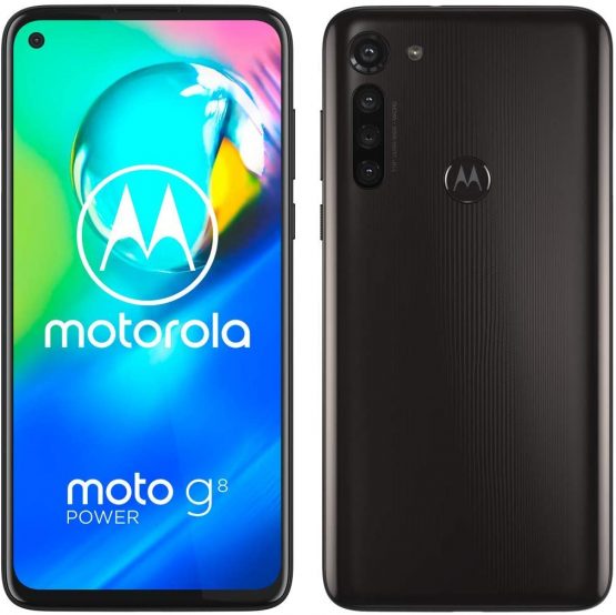 Motorola Moto G8 power 6.4 Inch FHD+ zero-notch display, Qualcomm Snapdragon SD665, 16MP main camera, 2MP macro camera, 5000 mAH battery, Dual SIM, 4/64GB, Android 10, Smoke Black