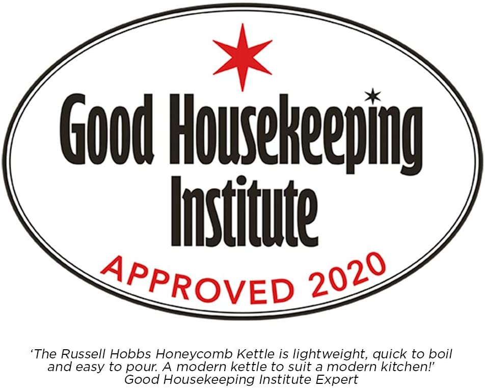 Russell Hobbs Honeycomb Electric 1.7L Cordless Kettle (Fast Boil 3KW, Grey premium plastic, matt & high gloss finish - Image 2