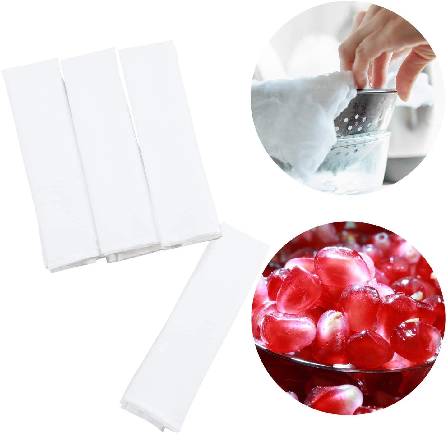 Elcoho 4 Pack Square Soft Muslin Pure Cotton Cloth Cheesecloth with