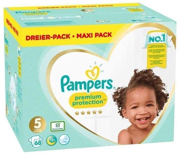 Pampers Premium Protection Taille 5 11-16kg 68 Couches, White, Size 5 (68 Count) - Image 2