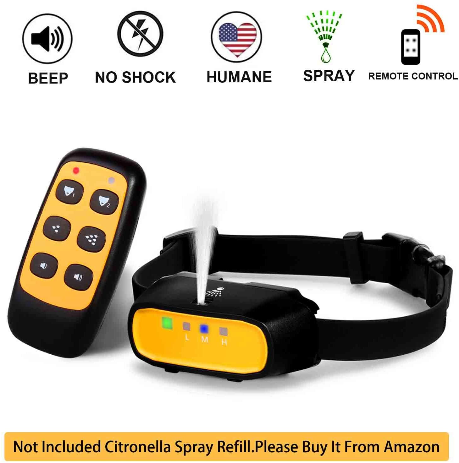 WWVVPET Citronella Spray Dog Training Collar with Remote Control,2