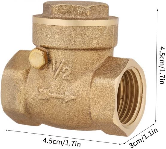 DN15 Check Valve Non-Return Valve Female Thread Brass Swing Check Valve Compressor Connector Pump Tool 232PSI Prevent Water Backflow - Image 2
