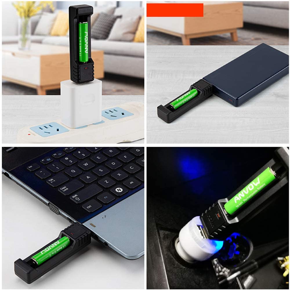 ANVOW Rechargeable AAAA Batteries for Surface Pen Active Stylus Ni-MH 1.2V 400mAh and CP-C-001 Smart Charger Included - Image 2