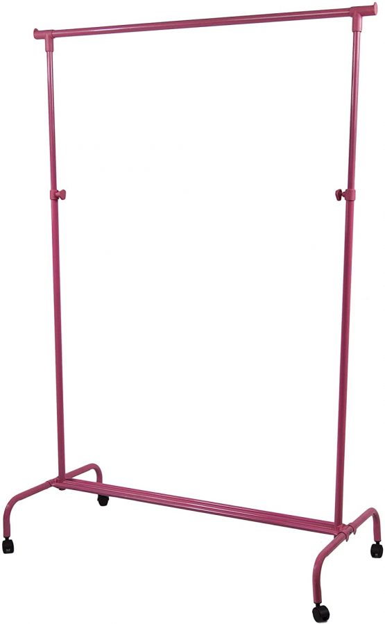 Home Vida Single Garment Rack Adjustable Clothes Rail, Pink