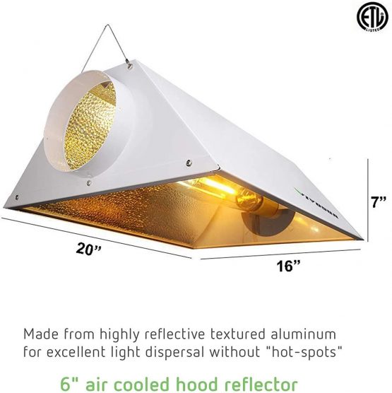 SunStream 600w HPS MH Grow Light Bulb Digital Dimmable Ballast with Air Cooled Hood Reflector set - Image 2