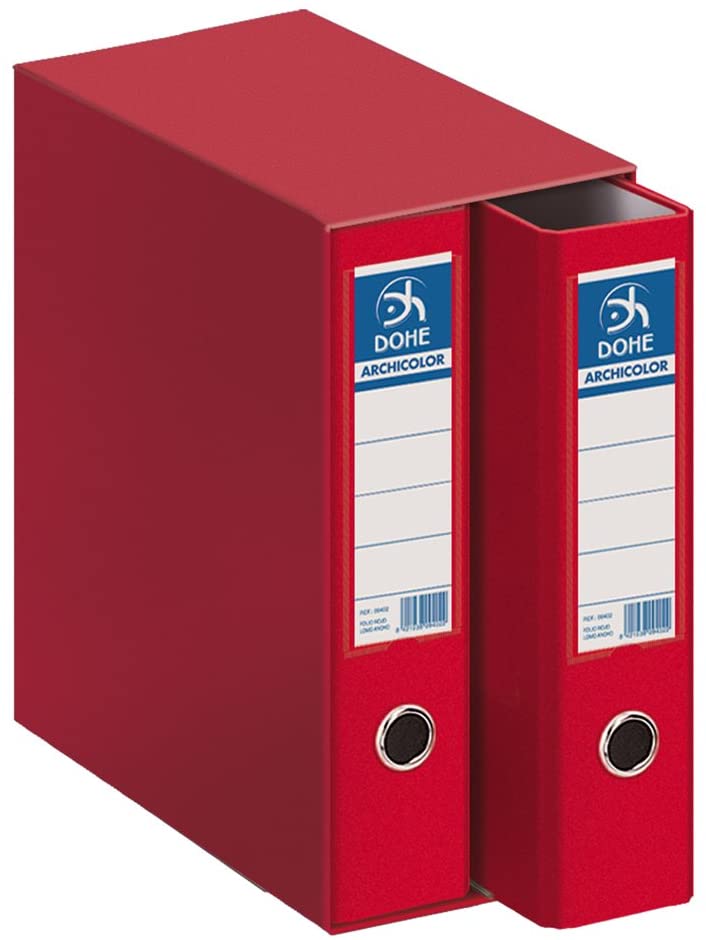 Dohe Archicolor - Module 2 Filing Folders, Wide Spine, Red, Folio lomo ancho