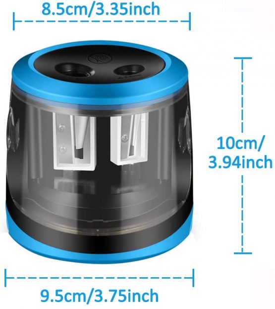 Electric Pencil Sharpeners, USB and Battery Mains Power, ARPDJK 2 Hole Heavy Duty Electronic Automatic Desktop Pencil Sharpener with Big Container for Kids Artist, Home Classroom and Office - Image 3