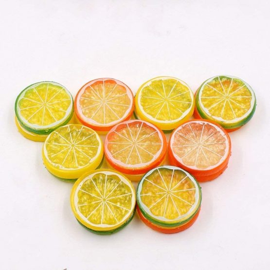 ICEBLUEOR Realistic Fake Artificial Lemon Limes Slice Simulation Fruit Decoration, Mini Small Simulation Lemon Slices Plastic Fake Artificial Fruit Model Party Kitchen Wedding Decoration (12 Pcs) - Image 4