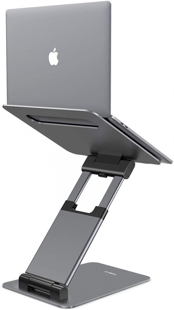 Nulaxy Laptop Stand, Adjustable Laptop Stand Ergonomic Stand Laptop Holder, Adjustable Height from 2.1" to 21", Supports up to 22lbs, Compatible with MacBook, All Laptops Tablets 10-17"(Space Grey)