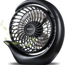 viniper Battery Operated Fan, Small Desk Fan : 3 Speeds & 8-24 Hours Longer Working, 180° Rotation, Optimised Portable USB Rechargeable Fan , Small but Mighty, Strong Wind (6.2 inch, Black)