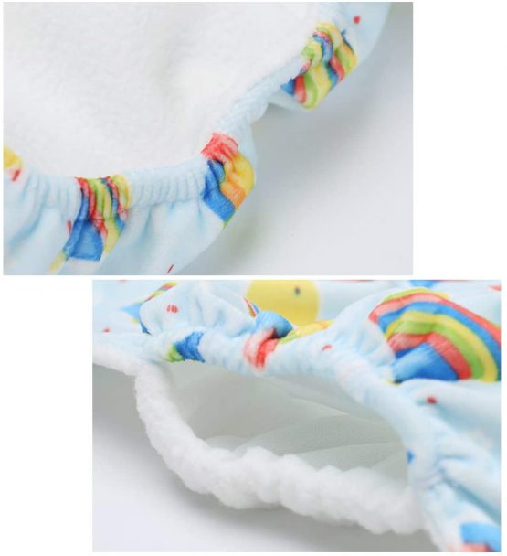 DEBAIJIA Baby Cloth Diaper Pants Cover Adjustable Nappy Pool Pants Reusable Waterproof Breathable Adjustable Washable Cute Cartoon Daily Fit for 0-3 Years Newborn Toddler Infant 4 PCS - Image 3