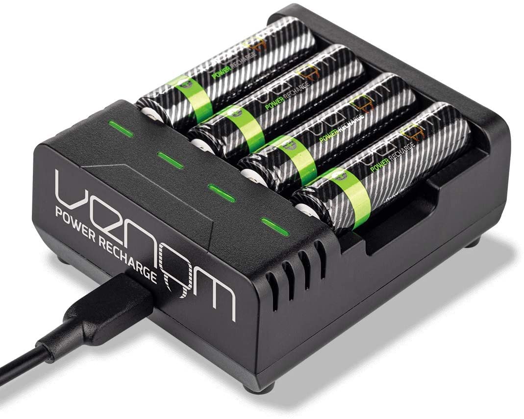 Venom TAO9026 Power Recharge - Intelligent Charging Station (Holds Up to 4 x AA or 4 x AAA Rechargeable Batteries), Black - Image 2