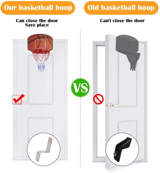 Vanplay Mini Basketball Hoop Kids Hanging Basketball Board with Net, Mini Ball and Pump Portable Indoor Outdoor Toys Sport Games for Kids - Image 2
