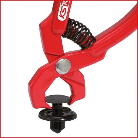 KS Tools 115.1097 Rivet pliers, red, angled, 100mm - Image 3