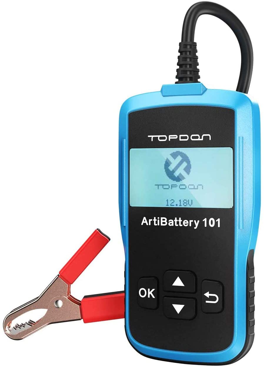 Topdon AB101 12V Automotive Car Battery Tester 100-2000 CCA Professional Load Analyzer and Alternator on Cranking System and Charging System Scan Tool for cars/SUVs/Light Trucks
