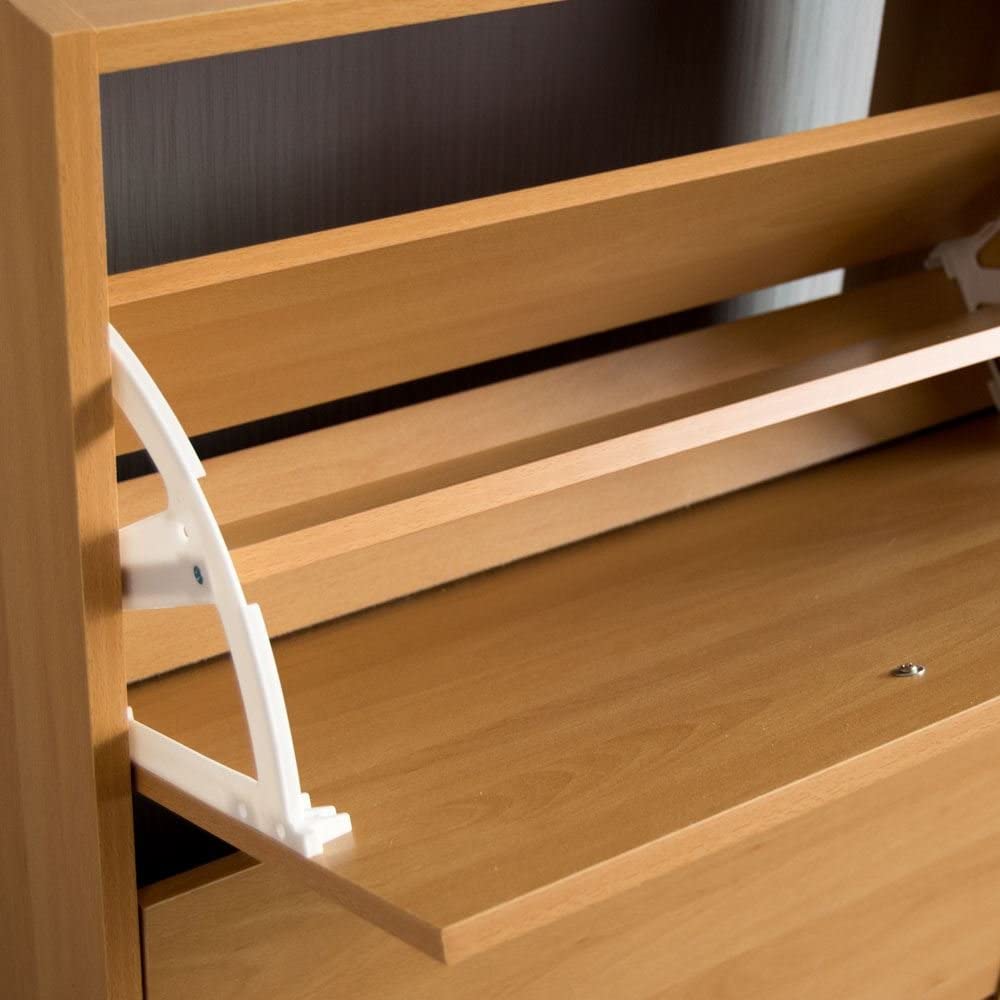 Vida Designs Shoe Cabinet, Wooden Shoe Storage Unit with 3 Pull-Down Drawers - Image 2