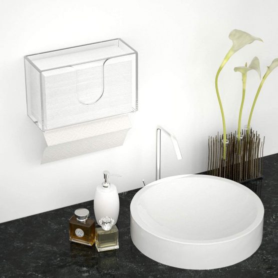 HIIMIEI Acrylic Wall Mounted Paper Hand Towel Dispenser Folded Hand Towel Dispenser for Folded Hand Towels Perfect for Kitchen, Bathroom, Restaurants - Image 4