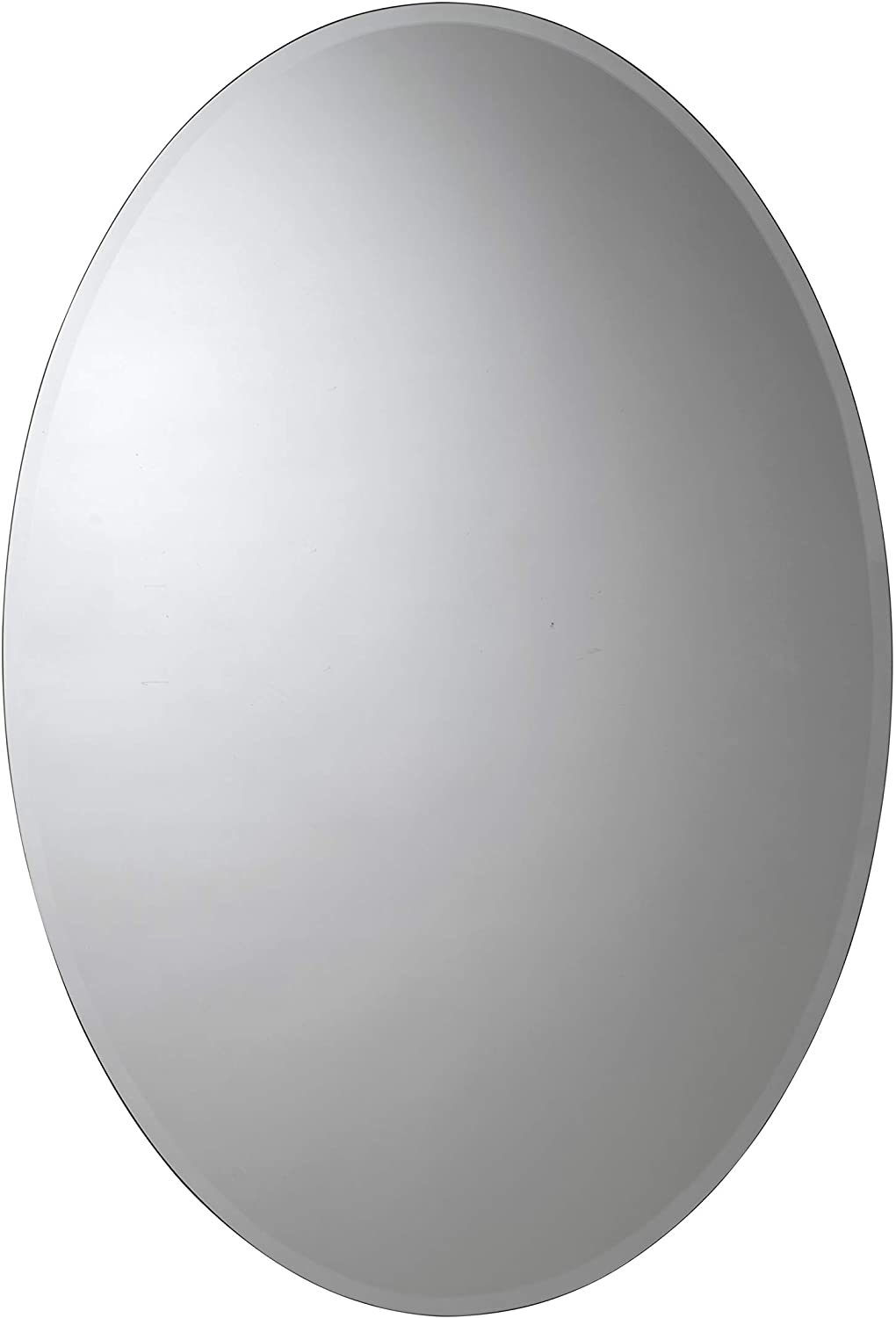 Croydex Orwell Oval Aluminium Bathroom Mirror Cabinet, Easy Hang 'N' Lock Installation