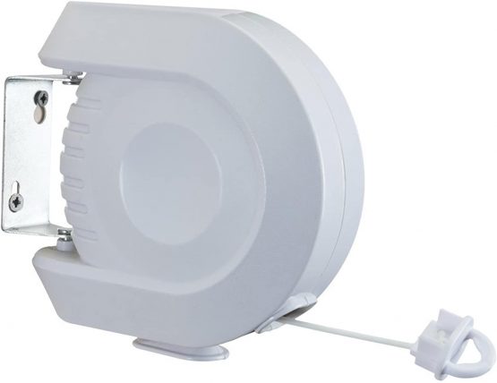 Metaltex Retractable Washing Line - Wall Mounted Retractable Washing Line, Single Outdoor Washing Line, Outdoor Laundry Dryer, White, 15-Meters