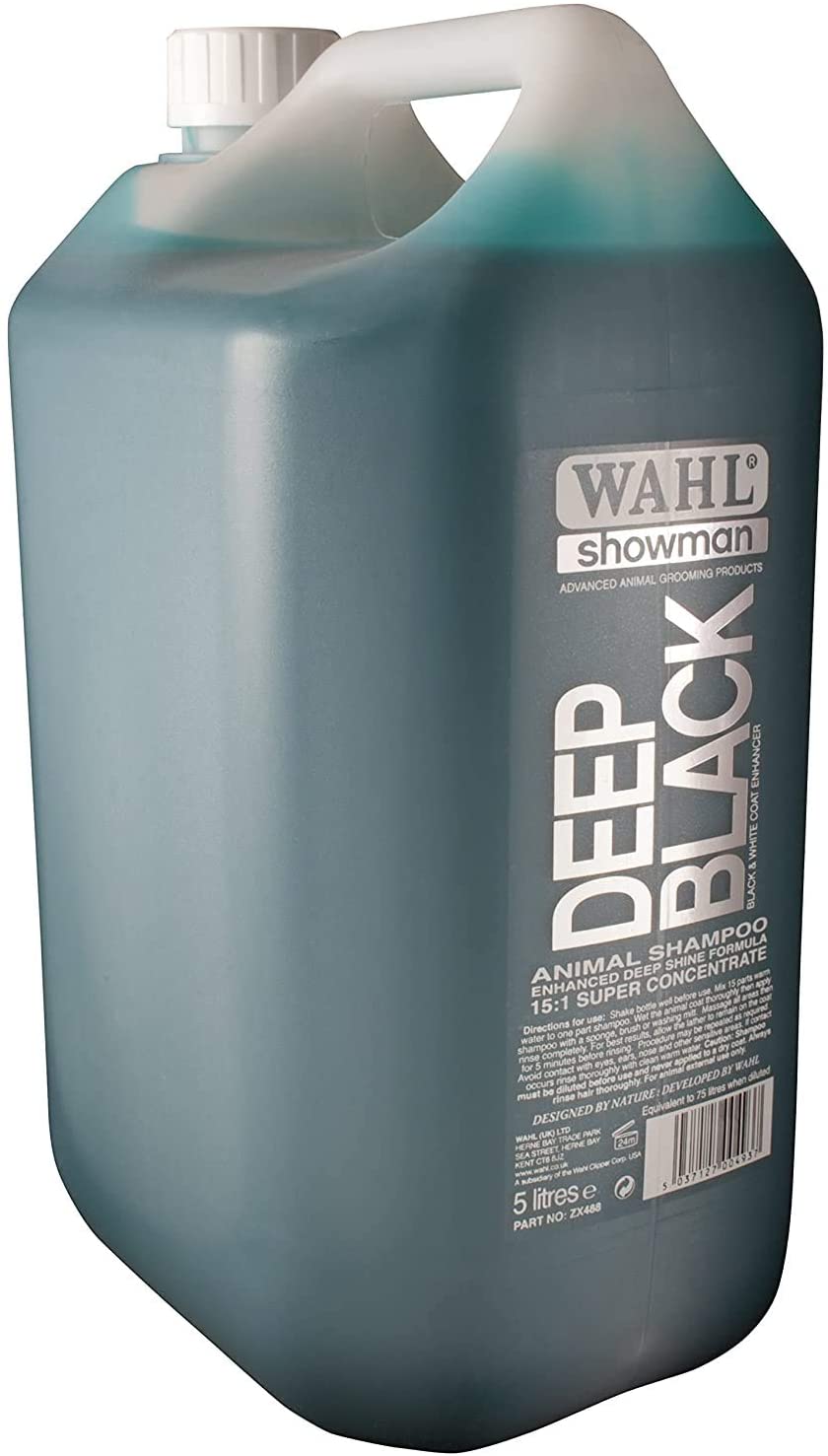 Wahl Deep Black Animal Shampoo 5L, Vegan 15:1 Concentrated Formula for Enhancing Dark Coats Improving Coat Appearance