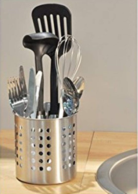 Happy Friends - Cutlery Holder and Kitchen Utensil Holder - Stainless Steel - Set of 2 - Image 4